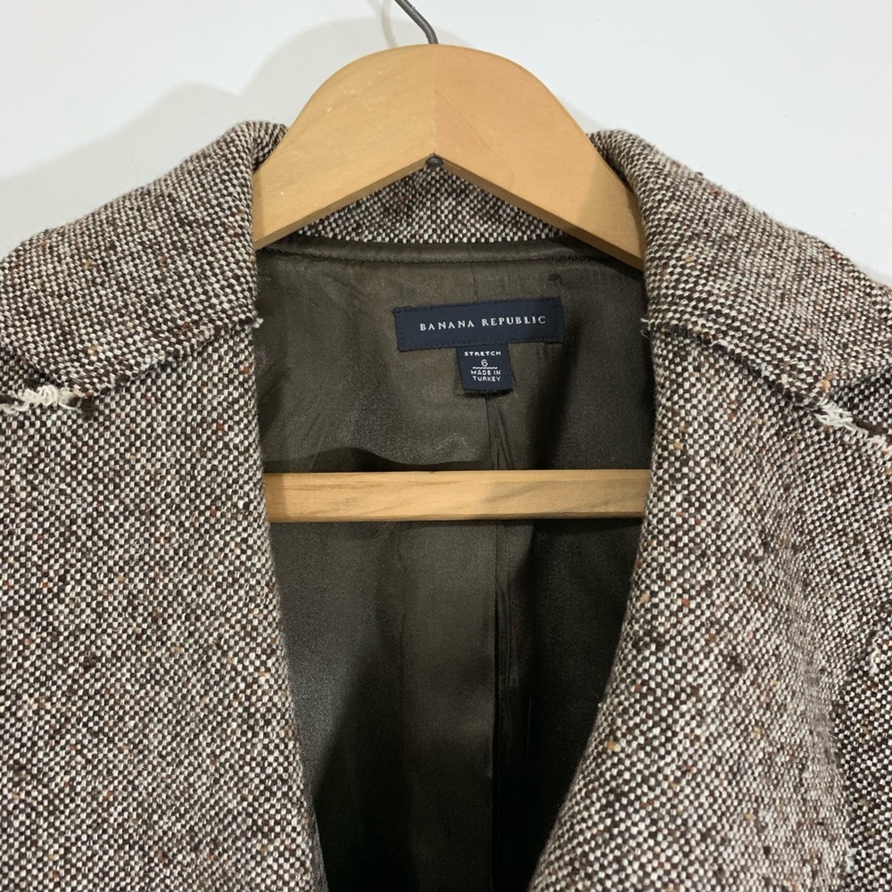 Banana Republic Brown Ruffle Wool Blend Blazer - Picture 8 of 8